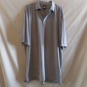FootJoy Gray Striped Performance Golf Shirt – Size XL